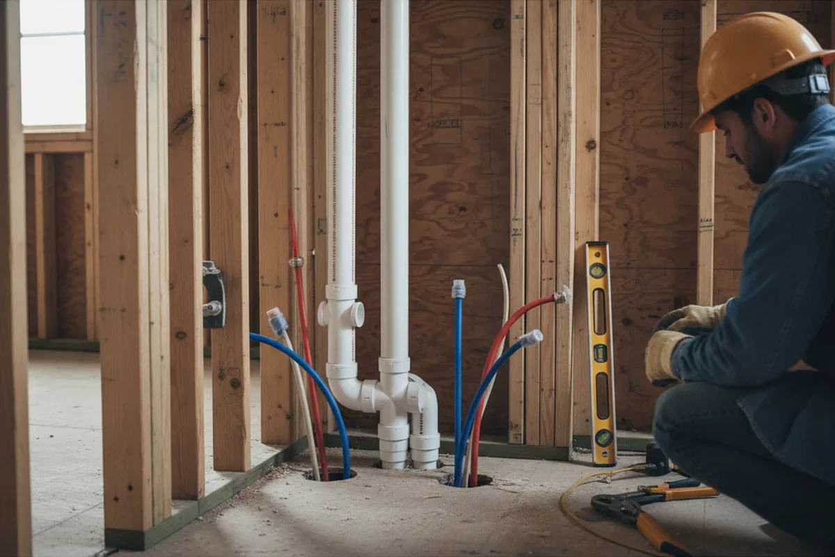 Drain and supply rough-in during Drain Cleaning in Rockledge